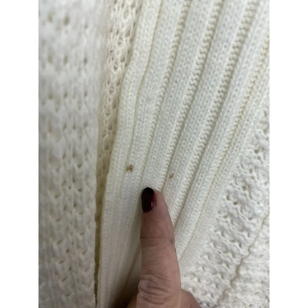 Jasson Maxwell Cardigan Duster Sweater Women M Long Jacket Open‎ Front Cream